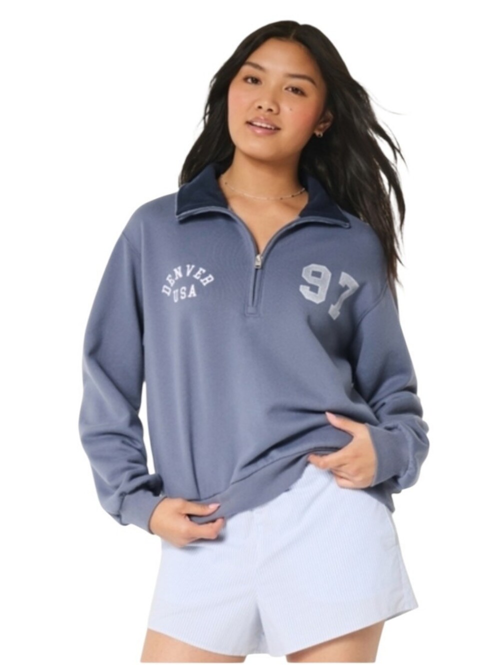 Hollister Easy Denver Half-zip Pullover Sweatshirt Women's Size Extra Small